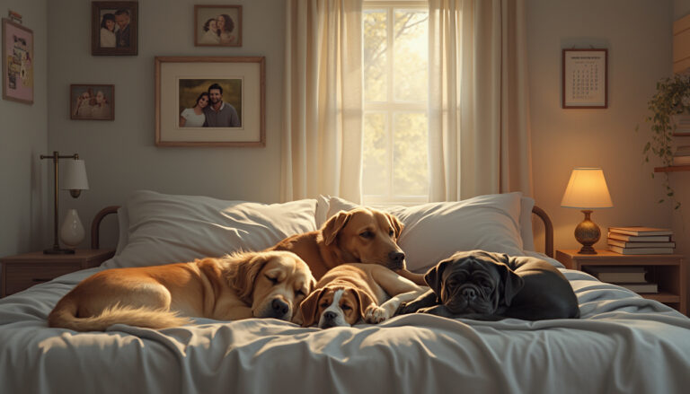 découvrez l'histoire touchante d'un couple unissant leur vie avec leurs quatre chiens. après dix ans sans intimité, explorez les défis et les émotions d'une vie partagée, où l'amour et les liens familiaux prennent une nouvelle dimension.