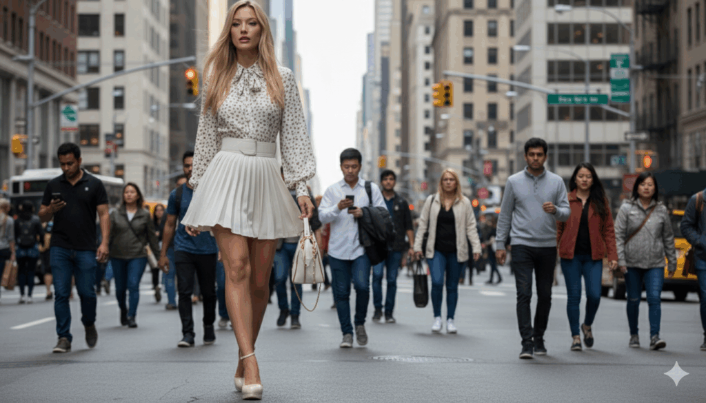 Mini-jupe sans culotte