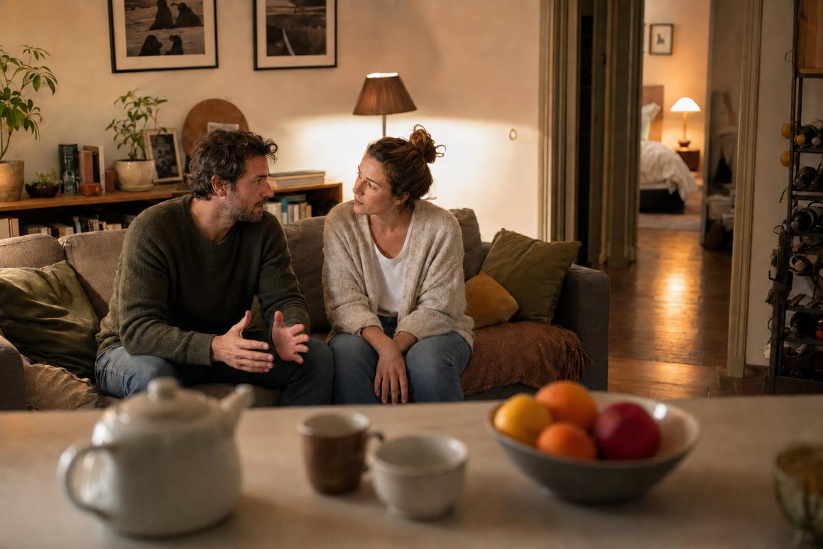 Conversation chaleureuse dans un salon