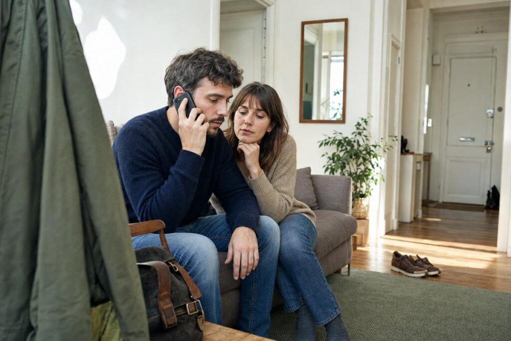 Un couple se prépare sereinement